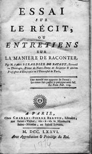 Cover of: Essai sur le récit, ou, Entretiens sur la manière de raconter.