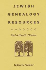 Cover of: Jewish genealogy resources: Mid-Atlantic states