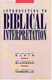 Cover of: Introduction to biblical interpretation