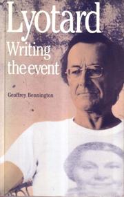 Lyotard by Geoffrey Bennington