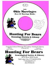 Cover of: Early Ohio Marriage Records: Computer Indexed Ohio Marriage Records by Nicholas Russell Murray