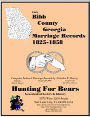 Cover of: Bibb Co GA Marriages 1814-1858 by 