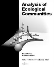 Cover of: Analysis of ecological communities