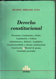 Cover of: Derecho constitucional by Ricardo Mercado Luna