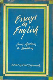 Cover of: Essays in English:: from Ascham to Baldwin