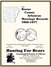 Cover of: Boone County Arkansas Marriage Records 1868-1877