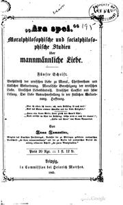 Cover of: Ara spei: Moralphilosophische und socialphilosophische Studien über mannmännliche Liebe