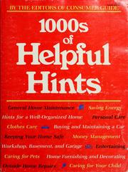 Cover of: 1000s of helpful hints by by the editors of Consumer guide.