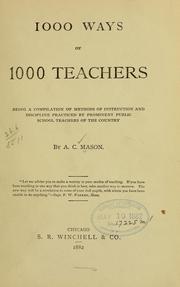 Cover of: 1000 ways of 1000 teachers