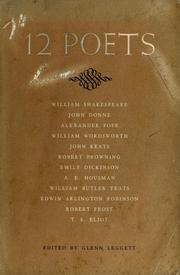 Cover of: 12 poets by Glenn H. Leggett