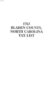 Cover of: 1763 Bladen County, North Carolina tax list