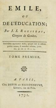 Cover of: Emile by Jean-Jacques Rousseau