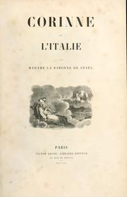 Cover of: Corinne, ou, L'Italie