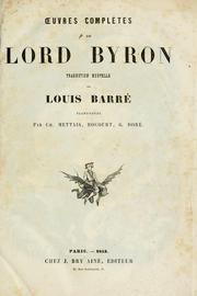 Cover of: Oeuvres complètes de Lord Byron