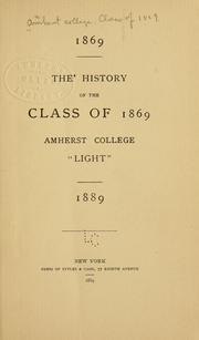 Cover of: 1869.: The history of the class of 1869, Amherst College ... 1889.