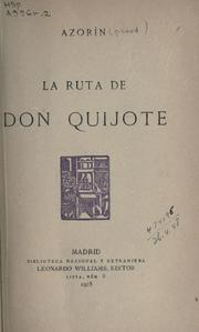 Cover of: La ruta de Don Quijote by Azorín