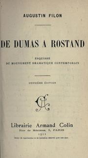 Cover of: De Dumas à Rostand by Augustin Filon