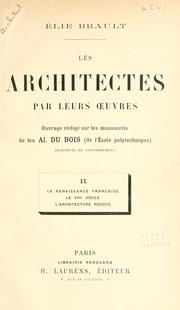 Cover of: The architectes par leurs oeuvres by Élie Brault