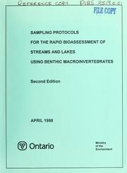 Sampling protocols for the rapid bioassessment of streams and lakes using benthic macroinverebrates