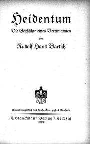 Cover of: Heidentum: die Geschichte eines Vereinsamten