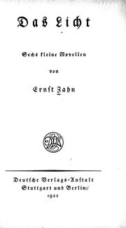 Cover of: Das Licht: sechs kleine Novellen