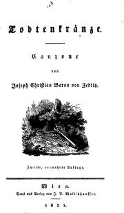 Cover of: Todtenkränze: Canzone