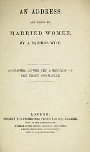 Cover of: address delivered to married women