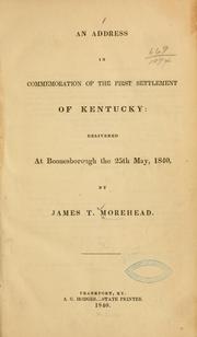 An address in commemoration of the first settlement of Kentucky by James Turner Morehead