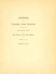 Cover of: Address of Colonel John Screven | John Screven