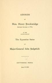 Cover of: Address of Hon. Henry Breckiridge ...
