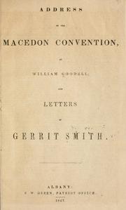 Address of the Macedon convention by Goodell, William
