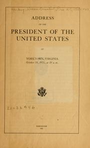 Cover of: Address of the President of the United States at Yorktown by Harding, Warren G.