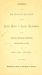 Cover of: Address on the re-inauguration of the bronze statue of George Washington