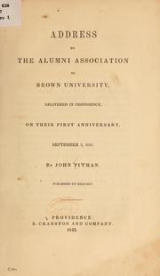 Cover of: Address to the Alumni association of Brown university