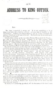 Cover of: An address to King Cotton. by Eugène Pelletan, Eugène Pelletan