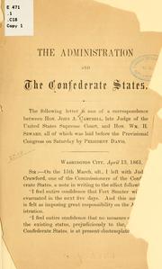 Cover of: administration and the Confederate States ...