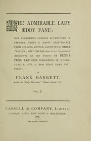 Cover of: The admirable Lady Biddy Fane by Frank Barrett