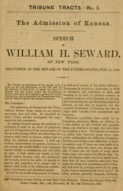 Cover of: The admission of Kansas. by William Henry Seward