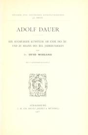 Cover of: Adolf Dauer by Otto Wiegand