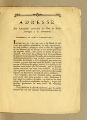 Cover of: Adresse de l'Assemblée provinciale du Nord de Saint-Domingue à ses commettans