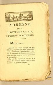 Cover of: Adresse des citoyens Nantais, a l'Assemblée Nationale.