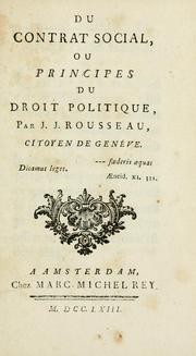 Cover of: Du contrat social by Jean-Jacques Rousseau