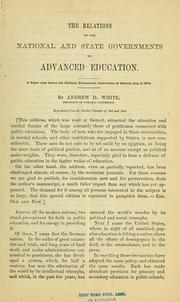 Cover of: Advanced education by Andrew Dickson White