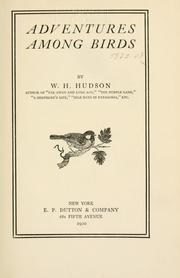 Cover of: Adventures among birds by W. H. Hudson