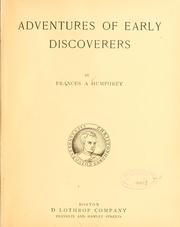 Cover of: Adventures of early discoverers