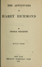 Cover of: Adventures of Harry Richmond. by George Meredith