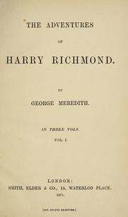 Cover of: The adventures of Harry Richmond