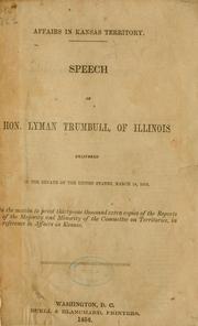 Cover of: Affairs in Kansas territory. by Trumbull, Lyman