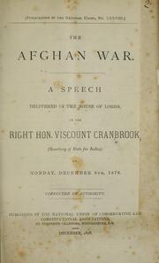 Cover of: Afghan War: a speech delivered in the House of Lords