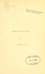 Cover of: African bombyliidae